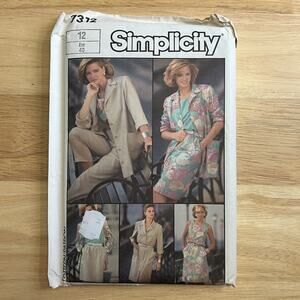 Vintage 1985 Simplicity Pattern 7312 Dress Jacket Skirt Size 18 To 20 UNCUT